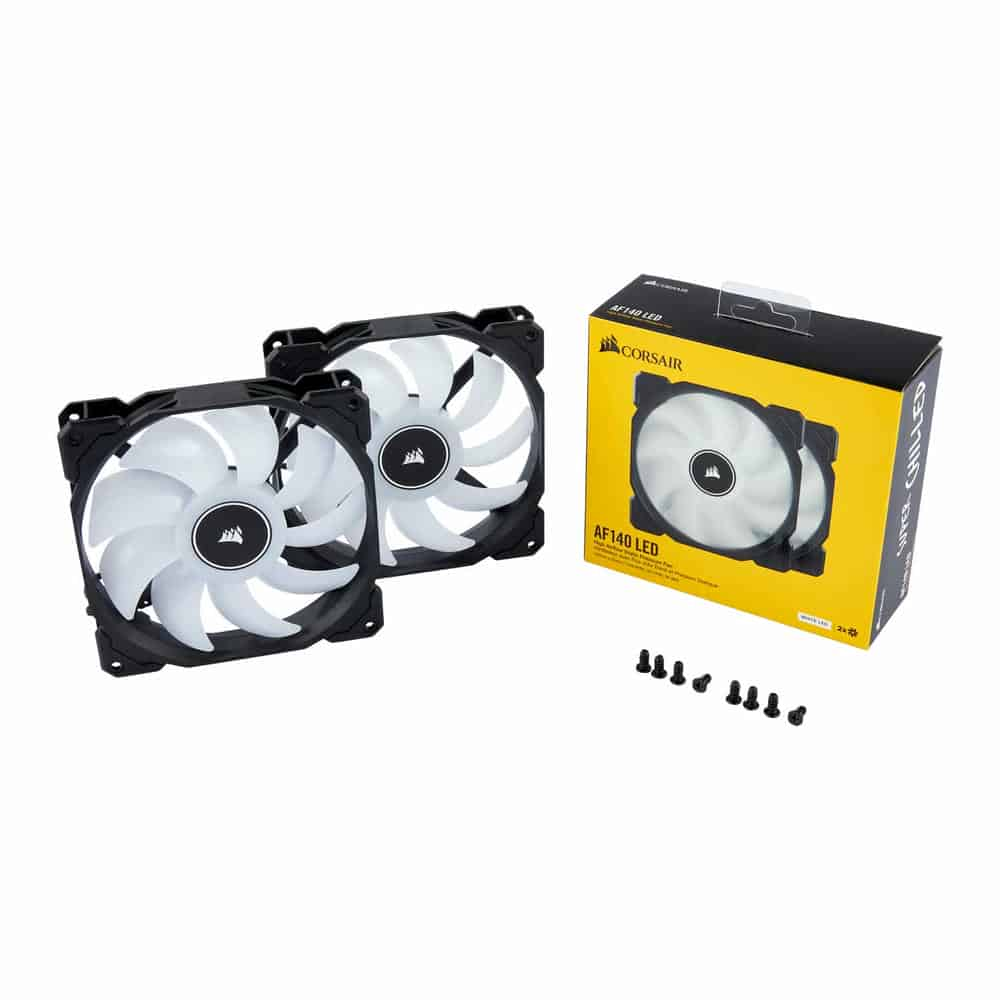 (image for) Corsair AF140 140mm White LED 3-Pin Refurbished Dual Fan Pack